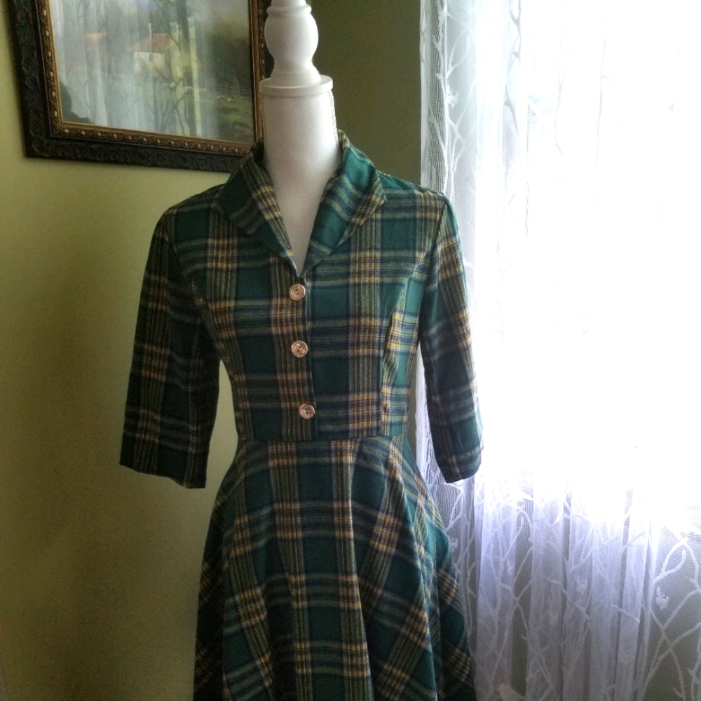 40's Style Plaid Dress